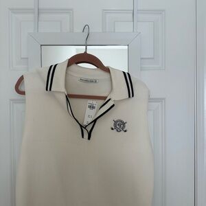 Abercrombie & Fitch White Polo with Black Accents